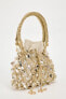 Beaded mini bucket bag