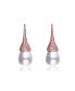 ფოტო #1 პროდუქტის Sterling Silver Cubic Zirconia and Pearl Bulb Earrings