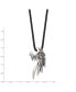 Chisel antiqued Wing Slide Black IP-plated Ball Chain Necklace