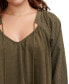 ფოტო #4 პროდუქტის Women's Cotton Textured Peasant Blouse