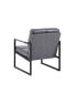 Фото #7 товара Light Grey PU Leather Leisure Black Metal Frame Recliner Chair For Living Room And Bedroom Furniture
