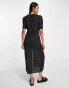 Фото #2 товара French Connection star print midi tea dress in black