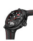 Men's Partenza Black Silicone Strap Watch 49mm