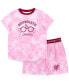 Фото #1 товара Girls Pajama Shirt and Shorts Sleep Set Tie Dye Pink
