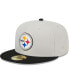 Фото #1 товара Men's Khaki, Black Pittsburgh Steelers Super Bowl Champions Patch 59FIFTY Fitted Hat