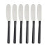 Butter Knife Black Silver Stainless steel Plastic Butter Knife (12 Units)