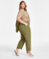 Фото #3 товара Plus Size High Rise Fly-Front Ankle Pants