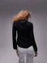 Topshop cupro corset detail blouse in black US 10 - фото #7