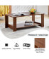 Фото #5 товара Walnut Double Layered Coffee Table - 43.3"x21.6"x16.5"