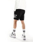 Armani EA7 large side logo sweats shorts in black