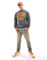 Superdry Vintage athletic crew sweatshirt in charcoal marl