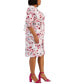 Фото #3 товара Plus Size 3/4-Sleeve Side-Tab Sheath Dress