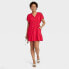 Фото #2 товара Women's Ruffle Short Sleeve A-Line Dress - Knox Rose Red XS