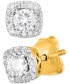 ფოტო #2 პროდუქტის Lab-Created Diamond Halo Stud Earrings (1/2 ct. t.w.) in Sterling Silver or 14K Gold-Plated Sterling Silver