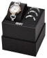 ფოტო #5 პროდუქტის Women's City Link Silver-Tone Stainless Steel Bracelet Watch 26mm and Top Rings Set