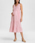 Women's Maternity Cotton Button-Down Sleeveless Midi Dress