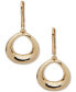 ფოტო #1 პროდუქტის Gold-Tone Bevel Open Oval Drop Earrings
