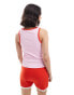 Pieces contrast trim tank vest top in pink and red Розовый, XXL - EU 44 - фото #3