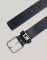 Tommy Jeans Leather Plaque Belt in Blue Синий, 105 см - фото #2