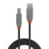Фото #4 товара Lindy 5m USB 2.0 Type A to B Cable - Anthra Line - 5 m - USB A - USB B - USB 2.0 - 480 Mbit/s - Black