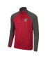 ფოტო #3 პროდუქტის Men's Crimson, Charcoal Washington State Cougars Two Yutes Raglan Quarter-Zip Windshirt