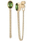 ფოტო #1 პროდუქტის Green Tourmaline Chain Front to Back Drop Earrings (1/2 ct. t.w.) in Gold Vermeil, Created for Macy's