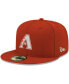 Фото #1 товара Men's Red Arizona Diamondbacks Logo White 59Fifty Fitted Hat