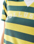 COLLUSION shrunken rugby tee in yellow stripe