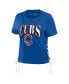 Women's Royal Chicago Cubs Side Lace-Up Cropped T-shirt