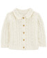 Baby Pointelle Button-Front Sweater Knit Cardigan 9M