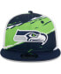 Фото #3 товара Men's College Navy Seattle Seahawks Tear Trucker 9FIFTY Snapback Hat