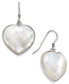 ფოტო #1 პროდუქტის Mother-of-Pearl Heart Drop Earrings in Sterling Silver