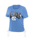 ფოტო #2 პროდუქტის Women's Carolina Blue North Carolina Tar Heels Side Lace-Up Modest Crop T-shirt