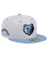 Фото #1 товара Men's White/Light Blue Memphis Grizzlies Throwback 2Tone 59FIFTY Fitted Hat