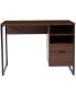 Фото #4 товара Brighton Rustic Computer Desk With Shelving And Storage Drawer Metal Frame Pedestal Base Home Office Desk