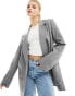 Фото #2 товара Pieces oversized longline blazer in grey