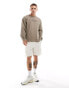 Hollister logo heavyweight boxy fit long sleeve t-shirt in tan