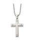 ფოტო #1 პროდუქტის Brushed and Polished Cross Pendant on a Ball Chain Necklace