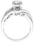 ფოტო #2 პროდუქტის Diamond Halo Twist Engagement Ring (1/2 ct. t.w.) in 14k White Gold