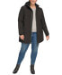 Фото #5 товара Womens Plus Size Hooded Faux-Fur-Lined Anorak Raincoat, Created for Macys