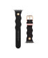 Women's Ted Wavy Design Black Leather Strap