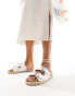 Фото #1 товара ASOS DESIGN Jada double buckle espadrille sandals in white