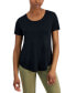 Petite Solid Rayon Span Short-Sleeve Top, Created for Macy's