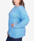 Фото #3 товара Plus Size Imitation Pearl Studded Metallic Eyelash Sweater