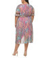 Фото #2 товара Plus Size Paisley Elbow-Sleeve Dress