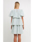 Women's Gingham Print Tiered Dress