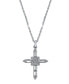 Silver-Tone Crystal Cross Pendant Necklace 18"