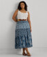 Plus Size Tiered Floral A-Line Skirt