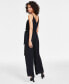 ფოტო #4 პროდუქტის Women's Trendy Tie-Waist Wide-Leg Adjustable-Strap Jumpsuit, XXS-4X, Created for Macy's