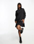 Threadbare Faye oversized midi sweater dress in black